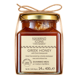 Navarino Icons Pure Greek Honey with honeycomb, 400g