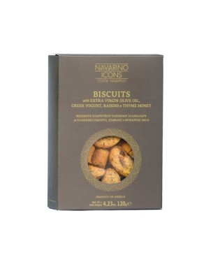 Navarino Icons Biscuits with EVOO, Yoghurt, Raisins, Thyme, Honey, 120g