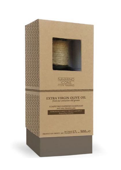 Navarino Icons Extra Virgin Olive Oil - Bottle in Cardboard Box