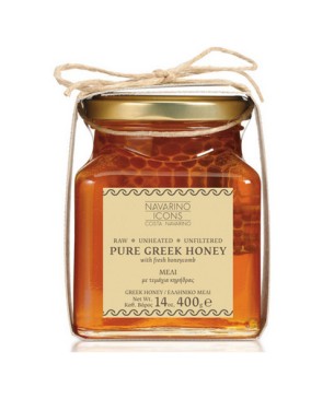 Navarino Icons Pure Greek Honey with honeycomb, 400g