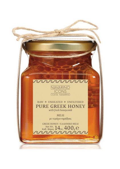 Navarino Icons Pure Greek Honey with honeycomb, 400g